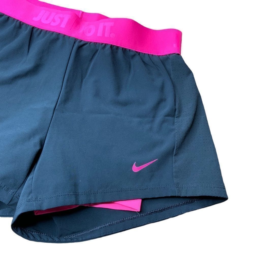 NIKE Dri Fit Black Pink Lined Running Shorts Size XS - Picture 3 of 11